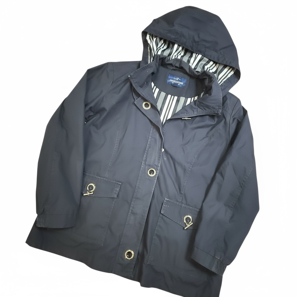 Women's Mackintosh Navy Utility Jacket with Hood